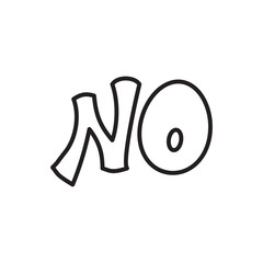 Poster - Word no icon in outline style isolated on white background. Click and choice symbol