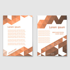 Sticker - modern brochure cover template with brown mosaic on white