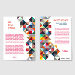 Wall Mural - modern brochure cover template with colorful mosaic