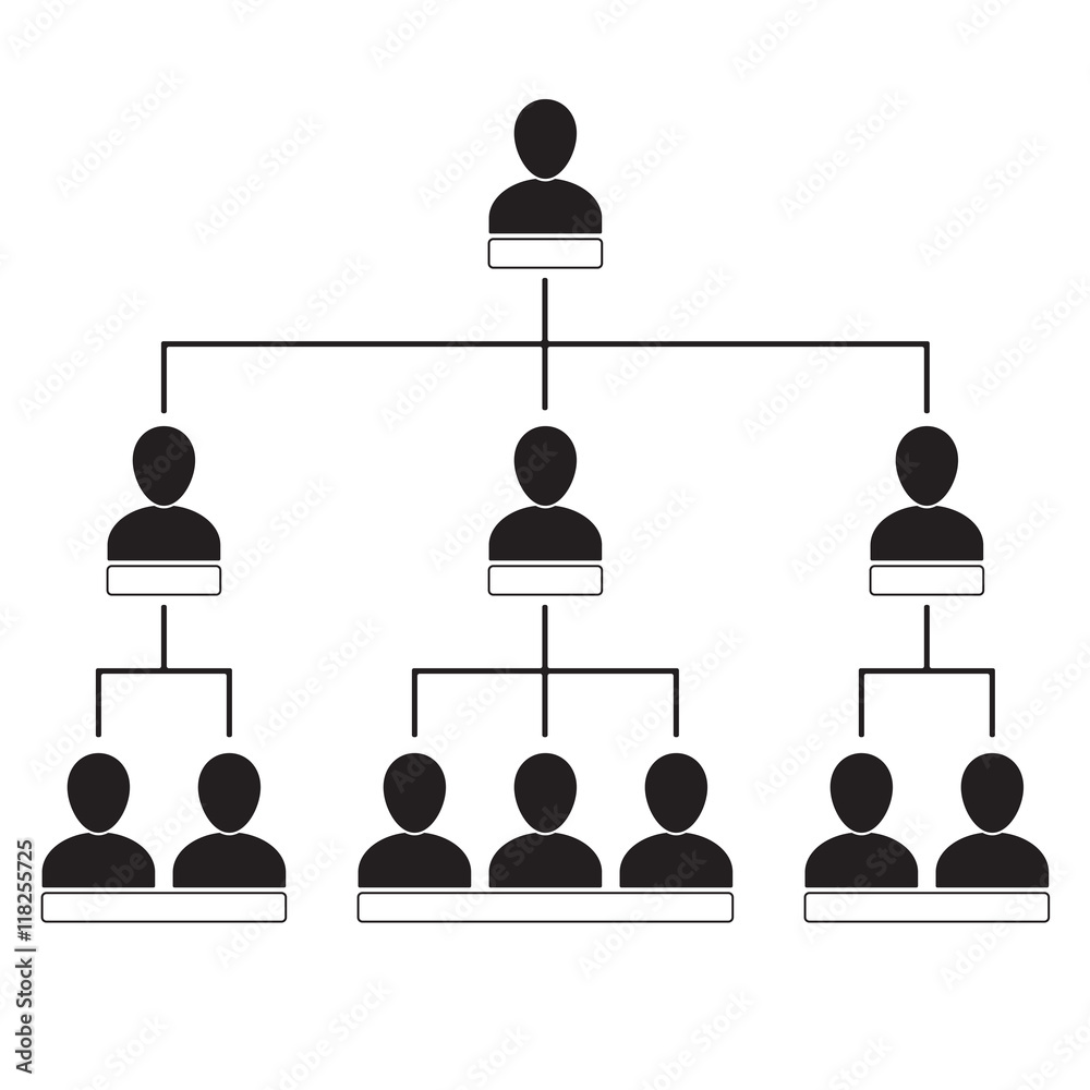 Organization chart with people icons. Corporate hierarchy concept ...