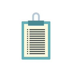 Poster - Document plan icon in flat style isolated on white background. Certificate symbol