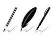 Set of pen icons.