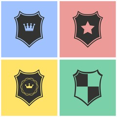 Wall Mural - Shield icon set.