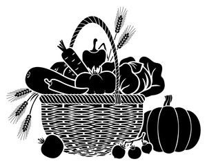 Wall Mural - Basket with vegetables