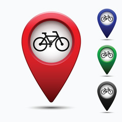 Poster - Colored map pointer with symbol showplace and lion .  For location maps. Mark icon. Sign for gps navigation. Index location on map. Pointer location. Vector isolated ilustration.