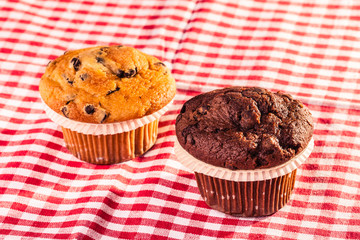 Two Muffins on table