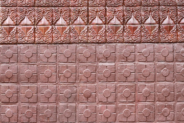 Poster - dark brown brick wall for pattern and background