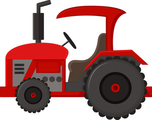 Red tractor cartoon