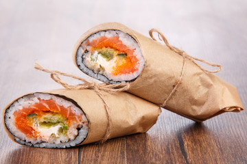 Canvas Print - Sushi burrito - new trendy food concept