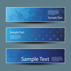 Wall Mural - banner or header design with blue abstract pattern