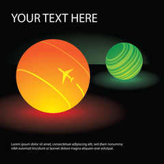 Poster - Abstract Globe Design with Airplane