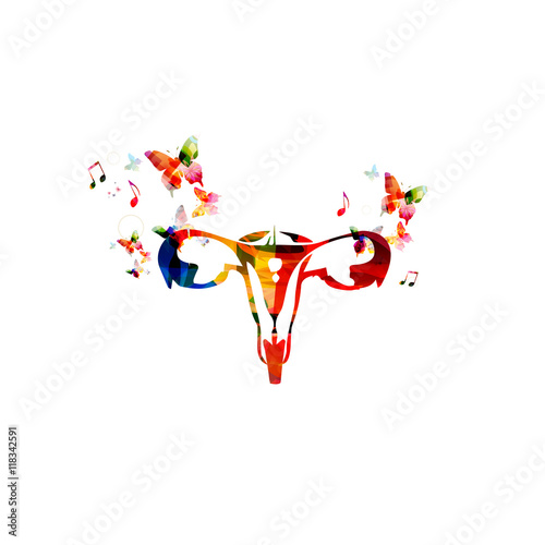 Fotografia, Obraz Vector illustration of colorful female reproductive system