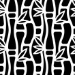 Seamless abstract bamboo patterns. Black and white. Vector tiled background.
