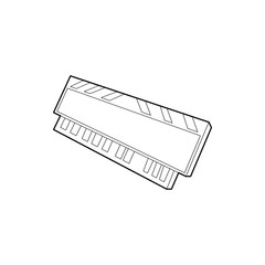 Poster - DVD RAM module for the personal computer icon in outline style on a white background