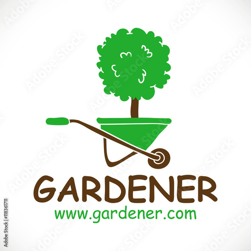 Logo Jardinier Paysagiste Arbre Brouette Buy This Stock Vector