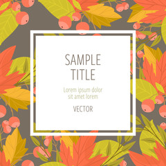 Wall Mural - Autumn background with fall leaf vector illustration