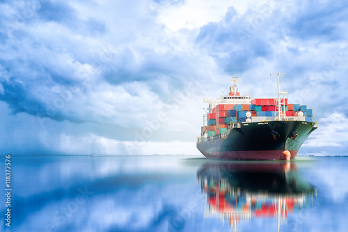 Fotografie, Obraz International Container Cargo ship in the ocean, Freight Transportation, Shippin