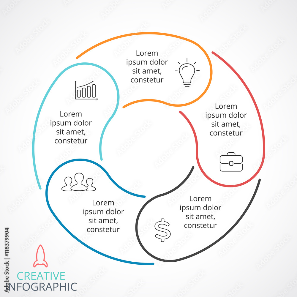 Vector circle arrows infographic, cycle diagram, linear graph ...