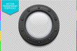Illustration of a metal ship porthole with glass isolated on transparent background. Rivets mount.
