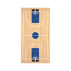 Poster - basketball court top field sport game team view planning vector illustration isolated