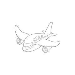 Poster - Plane icon in outline style isolated on white background. Air transport symbol