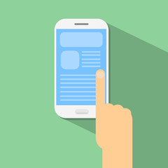 Poster - cell smart phone finger touch screen icon