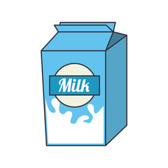 Sticker - milk box carton drink beverage package food vector illustration isolated