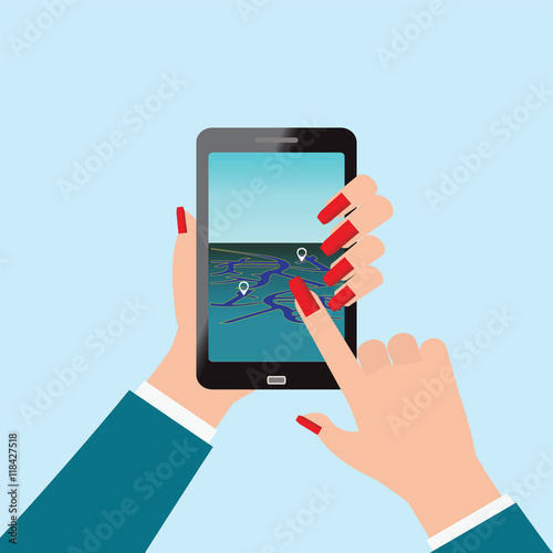 Fotografía Smart city and smart phone application using location informatio