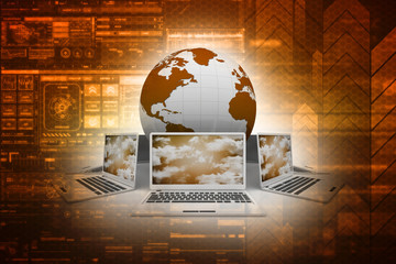Poster - Computer Network,3d rendering