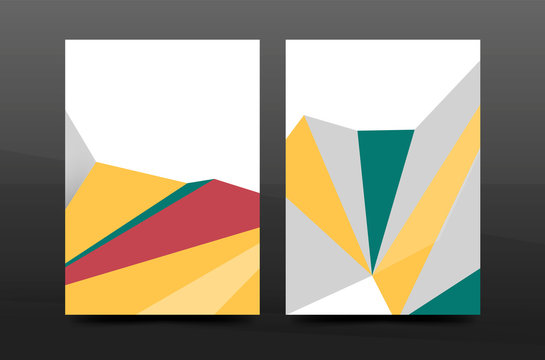3d abstract geometric shapes. Modern minimal composition. Business annual report cover design.