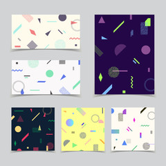 Poster - chaotic geometry backgrounds set. different size formats. applicable for covers, placards, posters, 
