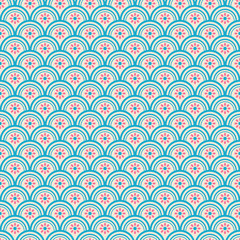 Poster - seamless vintage flower pattern