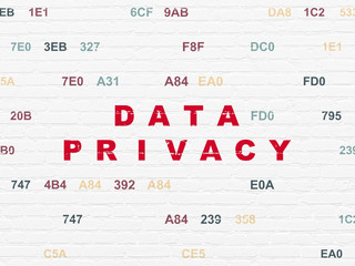 Protection concept: Data Privacy on wall background