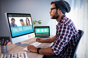 Poster - Composite image of online courses interface