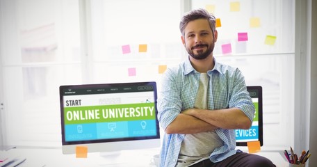 Poster - Composite image of online university interface
