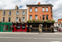 Building With Bar Or Pub On Street Of Dublin City