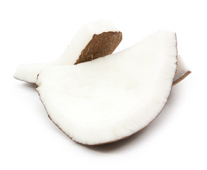 Wall Mural - half coconut isolated on white background