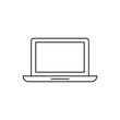 Outline laptop icon isolated on white background