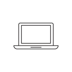 outline laptop icon isolated on white background