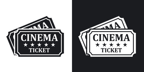 Wall Mural - Vector cinema tickets icon. Vector cinema tickets icon. Two-tone version on black and white background