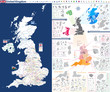 high-detailed administrative units map of United Kingdom. All elements entitled and easy-to-use