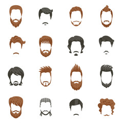 Poster - Men Hairstyle Icons Set 