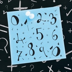 Poster - Composite image of drawn numbers