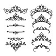 Vintage decorative diadems and vignettes on white