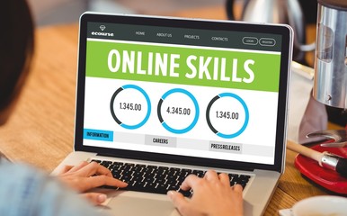 Poster - Composite image of online skills interface