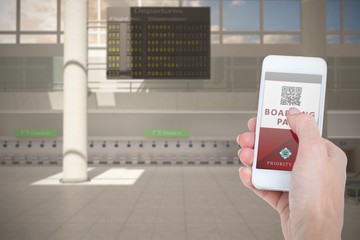 Poster - Composite image of hand showing smartphone 