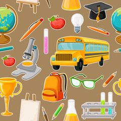 Sticker - School Seamless Pattern