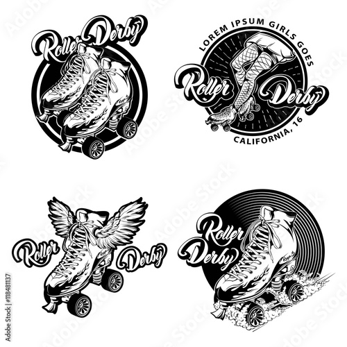 Fotografía Roller Derby Monochrome Emblems
