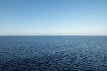 high view over an ocean horizon on a clear day