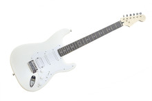The Image Of White Electric Guitar Under The White Background